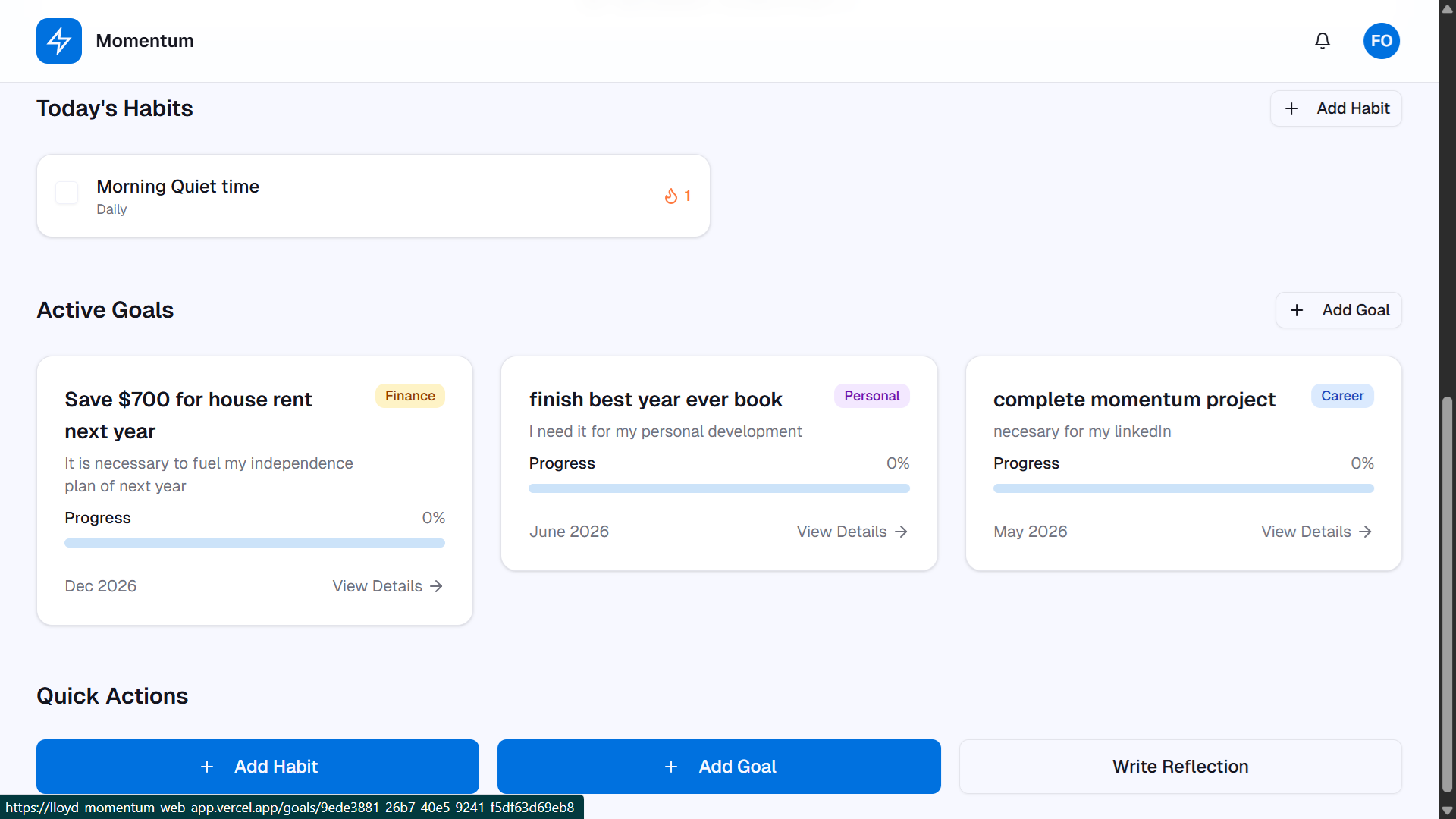 Momentum App